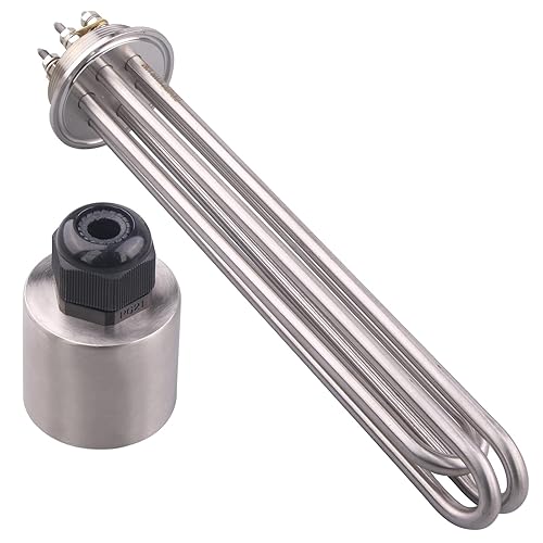 Miniatura 2 de DERNORD Calentador eléctrico de inmersión tipo U con tres abrazaderas de 240 V (240 V 6000 W)