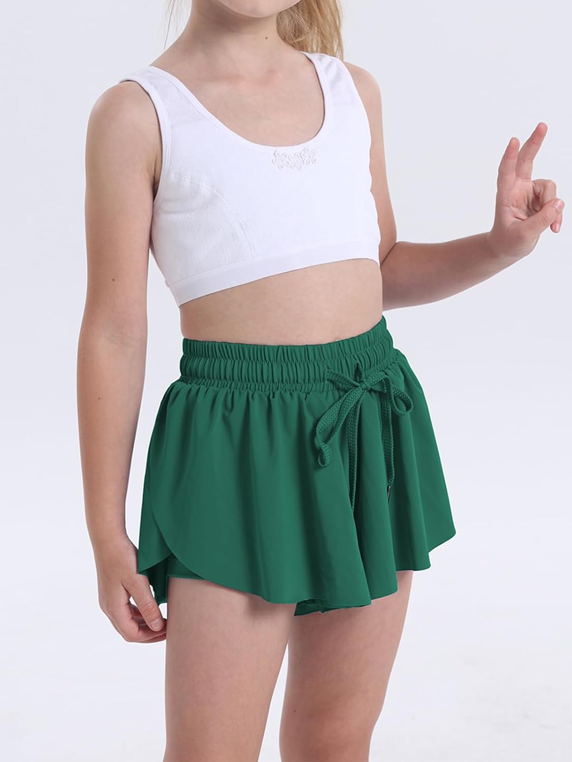 Flowy Shorts for Girls Athletic Running Biker Shorts Preppy Youth Butterfly Shorts - Image 3