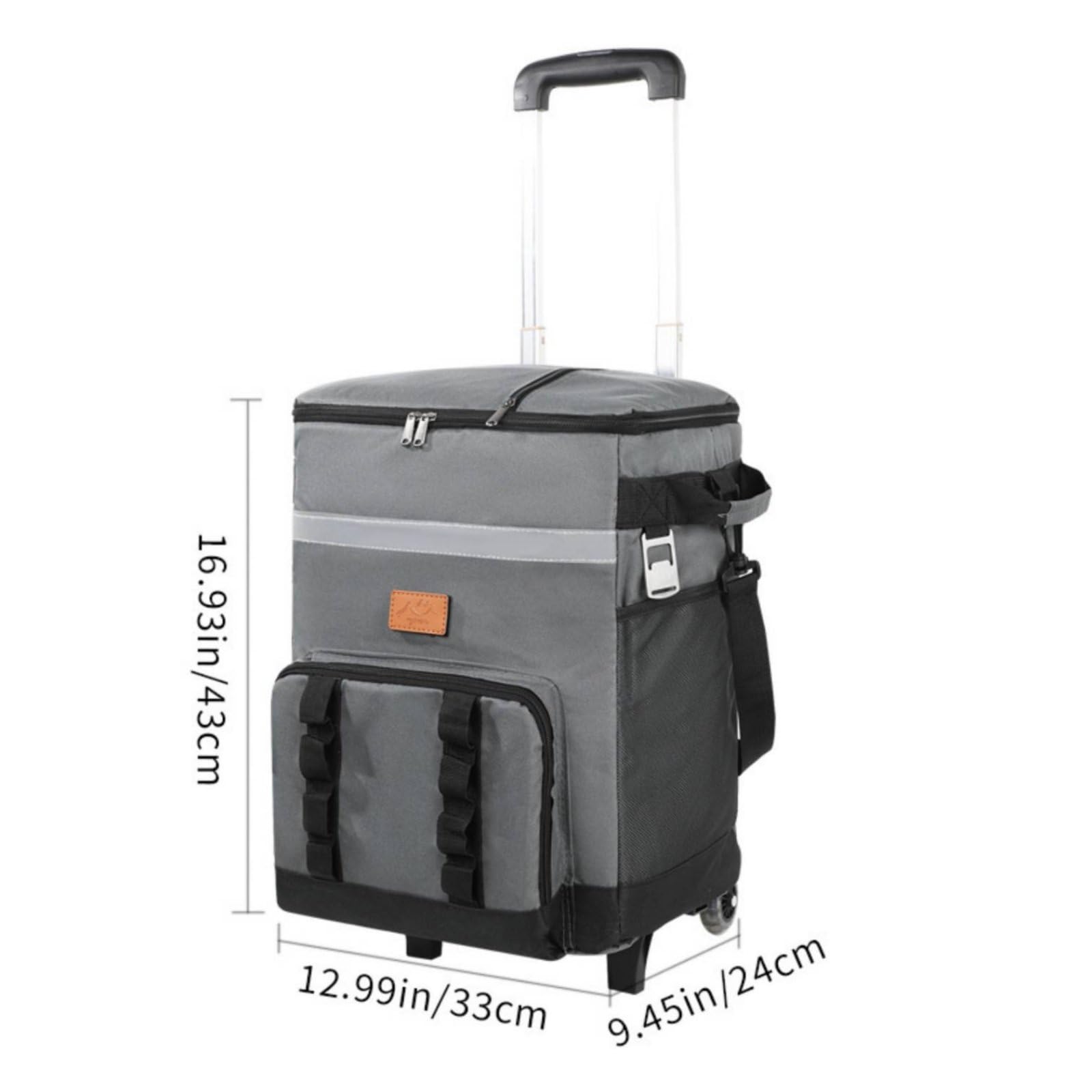 Homyl Borsa Frigo Trolley Isolante Portatile Borsa Termica Ghiacciaia Carrello Frigo con Manico Telescopico Struttura Sagomata Che Mantiene La Forma