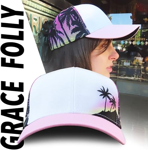 Miniatura 3 de Grace Folly Sombreros de camionero de playa para mujer, gorra de béisbol Snapback para verano