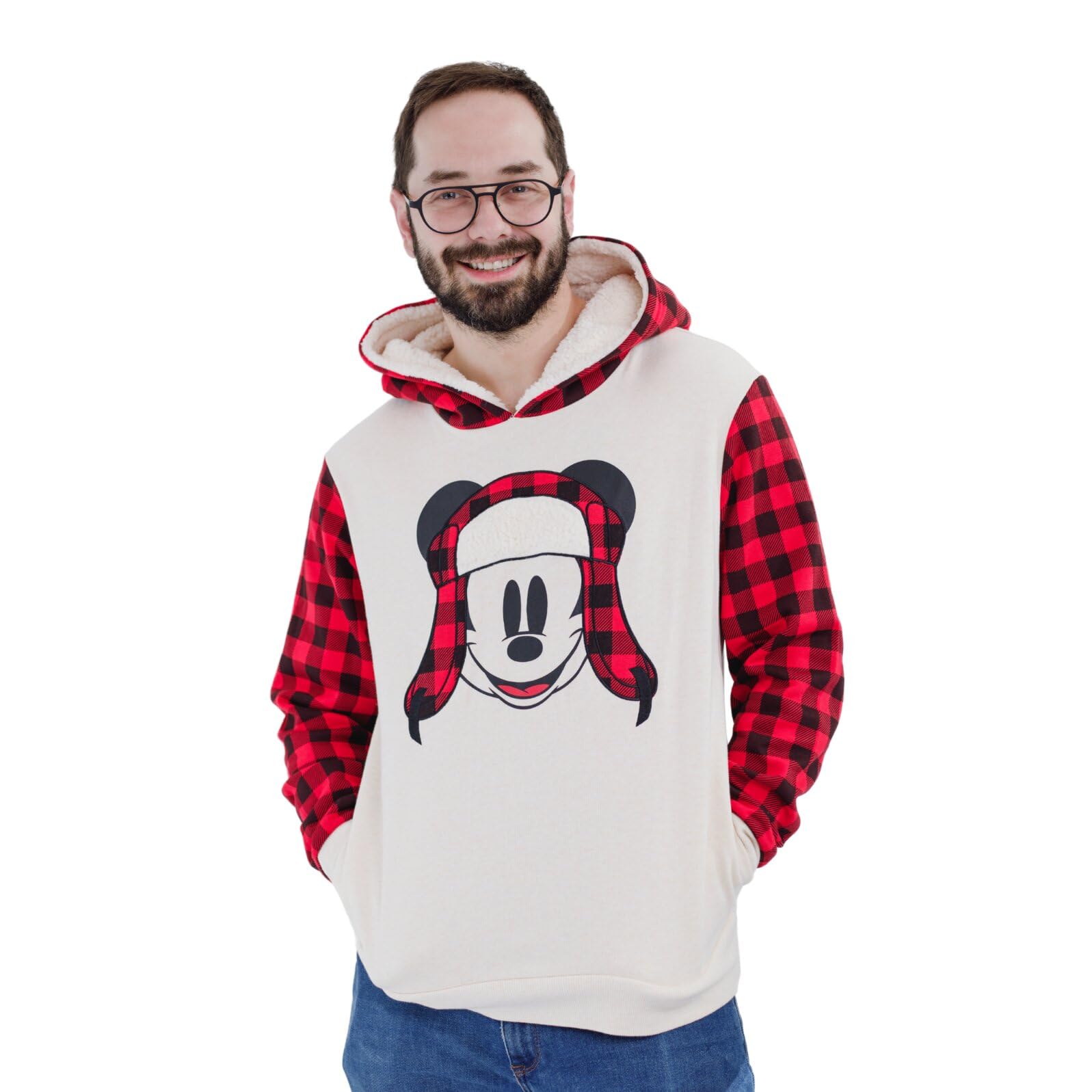Disney Mickey Mouse polarowa dopasowana rodzinna bluza z kapturem i body dla noworodka i dorosłych rozmiary (0-3 miesiące - 2XL)
