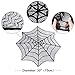 AerWo Halloween Tablecloth Lace Spiderweb Table Cloth, 30-Inch Centerpiece Round Table Topper for Halloween Decorations Festive Party Supplies