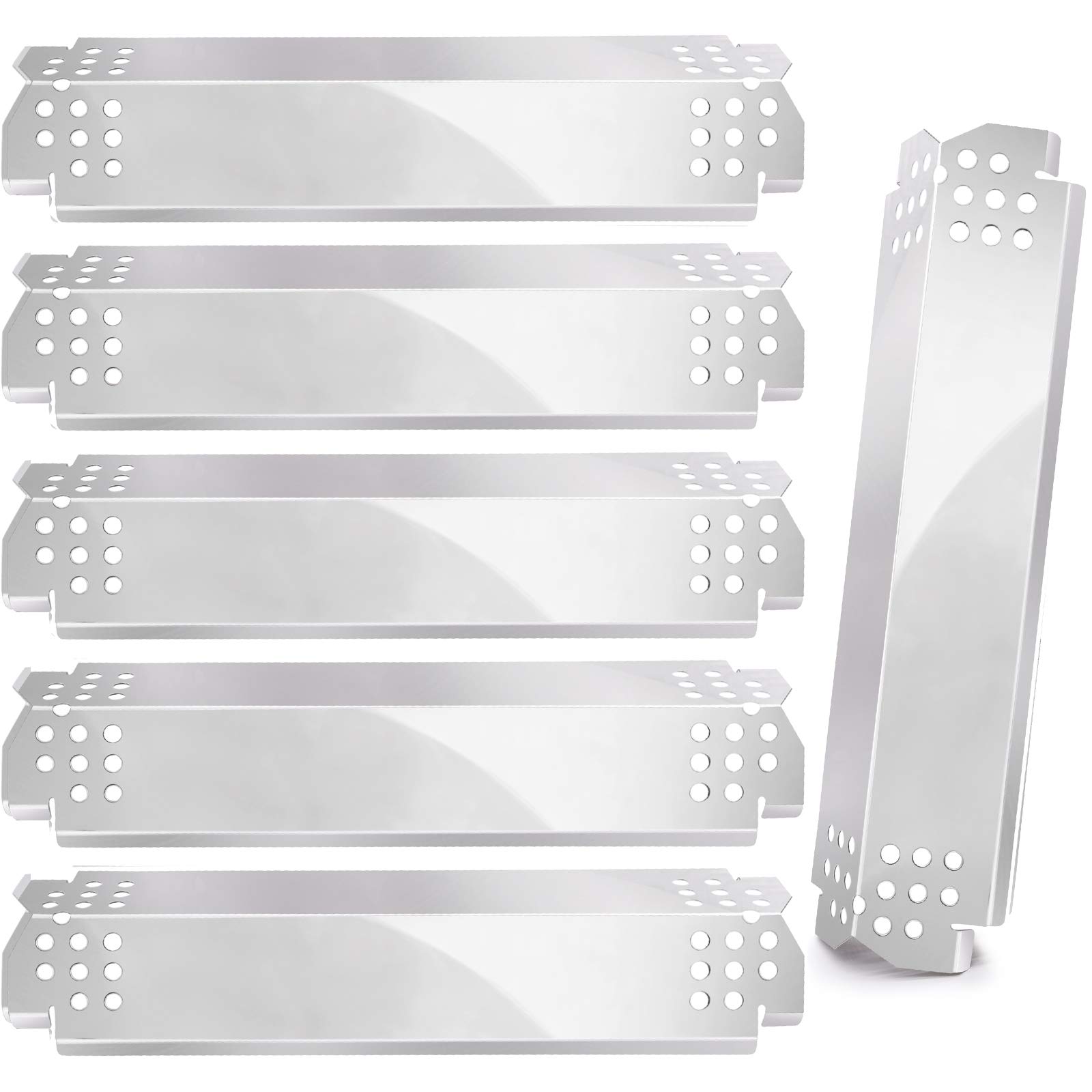 Criditpid Replacement Parts for Nexgrill 720-0896B 720-0830H 720-0898 720-0888 720-0888N 720-0896 720-0882A Gas Grill, 6-Pack Stainless Steel Heat Shield Burner Cover for Nexgrill 6 Burner Grill