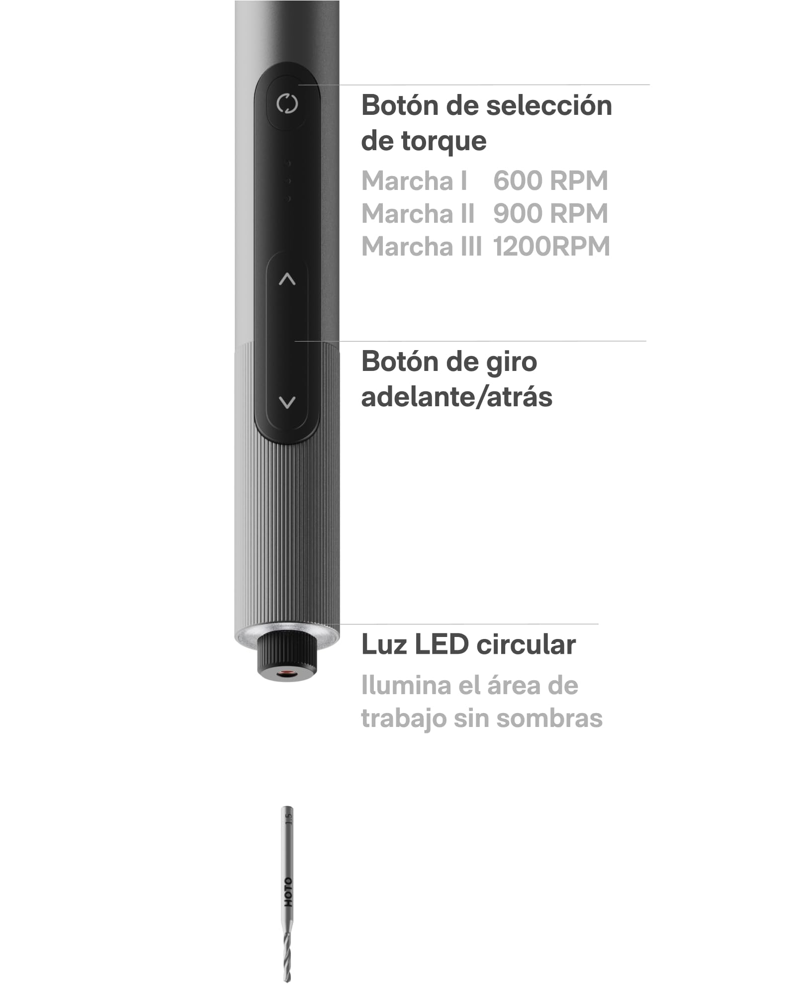 HOTO SNAPBLOQ D-A03 Mini Taladro Eléctrico sin Cable, 3 Velocidades | Luces LED,Kit portátil 20 en 1, ideal para fabricación de joyas, resina, plástico, madera y proyectos DIY