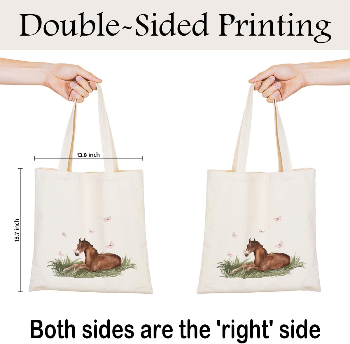 Animal Canvas Tote Bag for Women, Aesthetic Nature Reusable Shopping Shoulder Bag, Nature Lover Gift Tote - Image 2