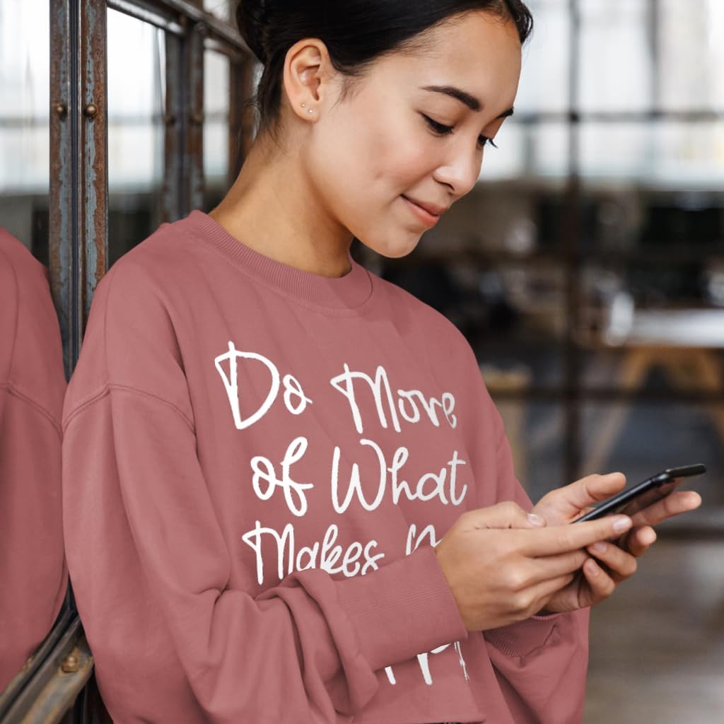 What Makes You Happy Cute Design Cropped Long Sleeve T-Shirt - Mother's Birthday Gifts - Happy Woman Gifts