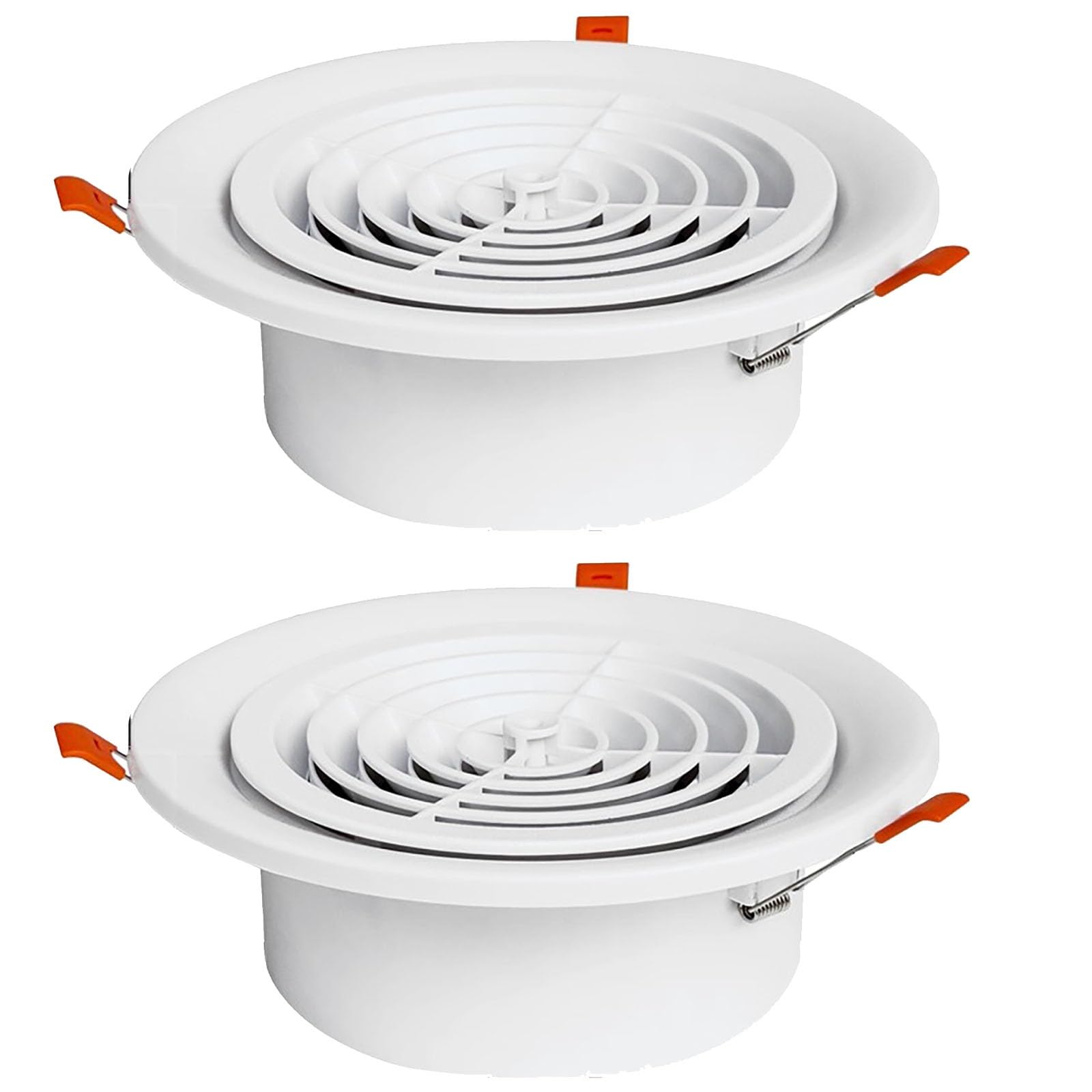 Griglia di Ventilazione per Soffitto in Plastica Rotonda, Coperchio di Scarico per Sistemi di Aria Fresca Incassati con Scatto A Molla(2pack,6 1/2" (165mm))