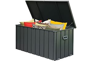 Domi Outdoor Deck Box 160 Gallon Galvanized Storage Box with Lid