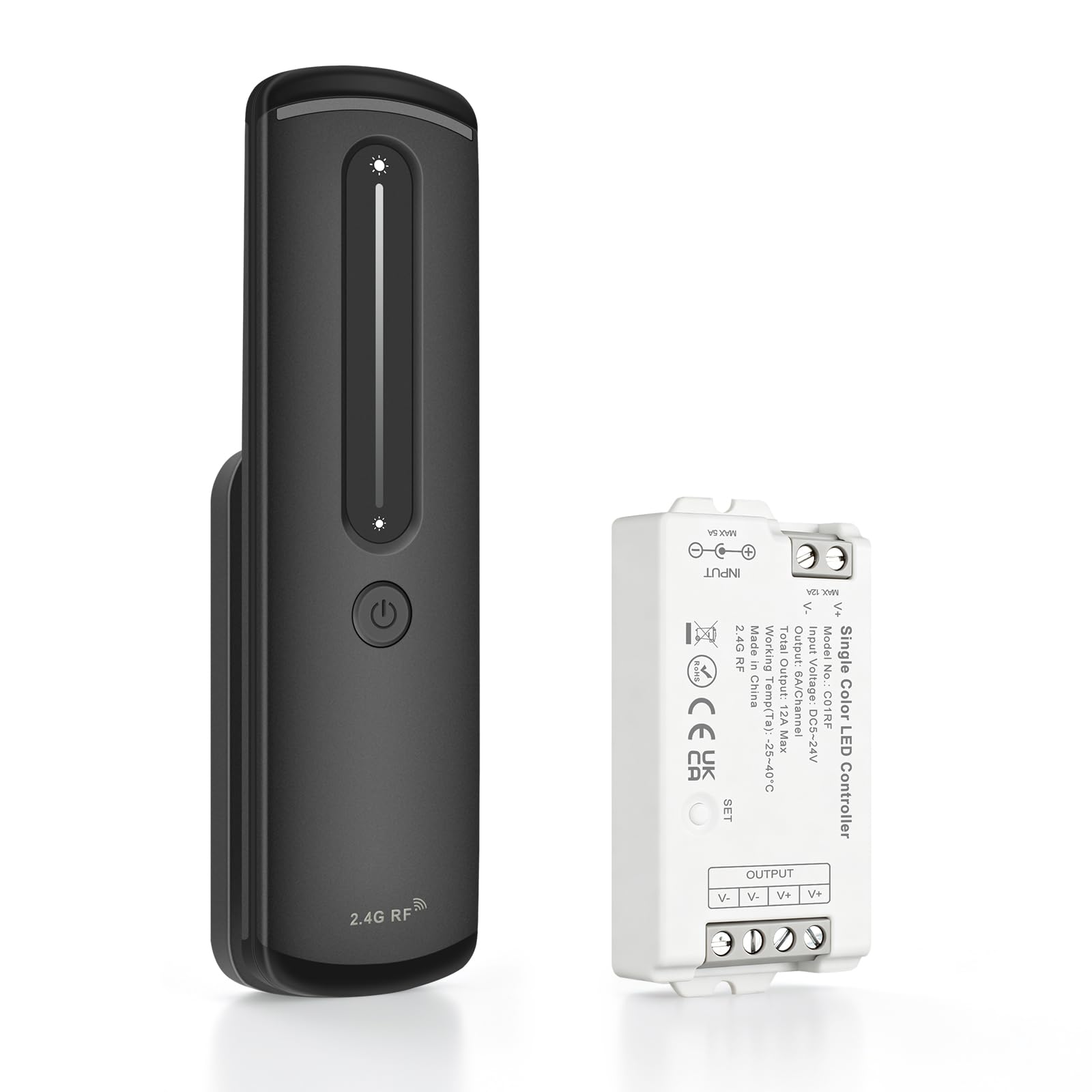 Aroidful 2PIN Single Colour LED Controller, 2.4GHz Wireless Touch Dimmer