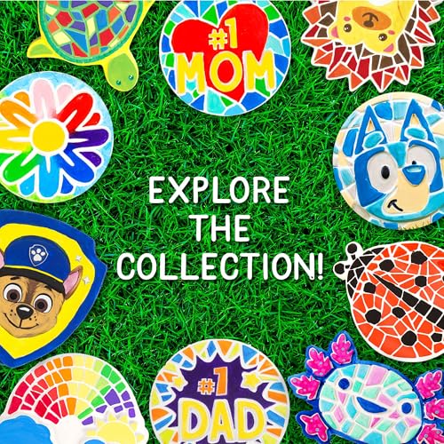 Image of Horizon Group USA Paint Your Own Ceramic Stepping Stone Kit, Arts and Crafts for Kids, Toddlers, and Adults, Paw Patrol