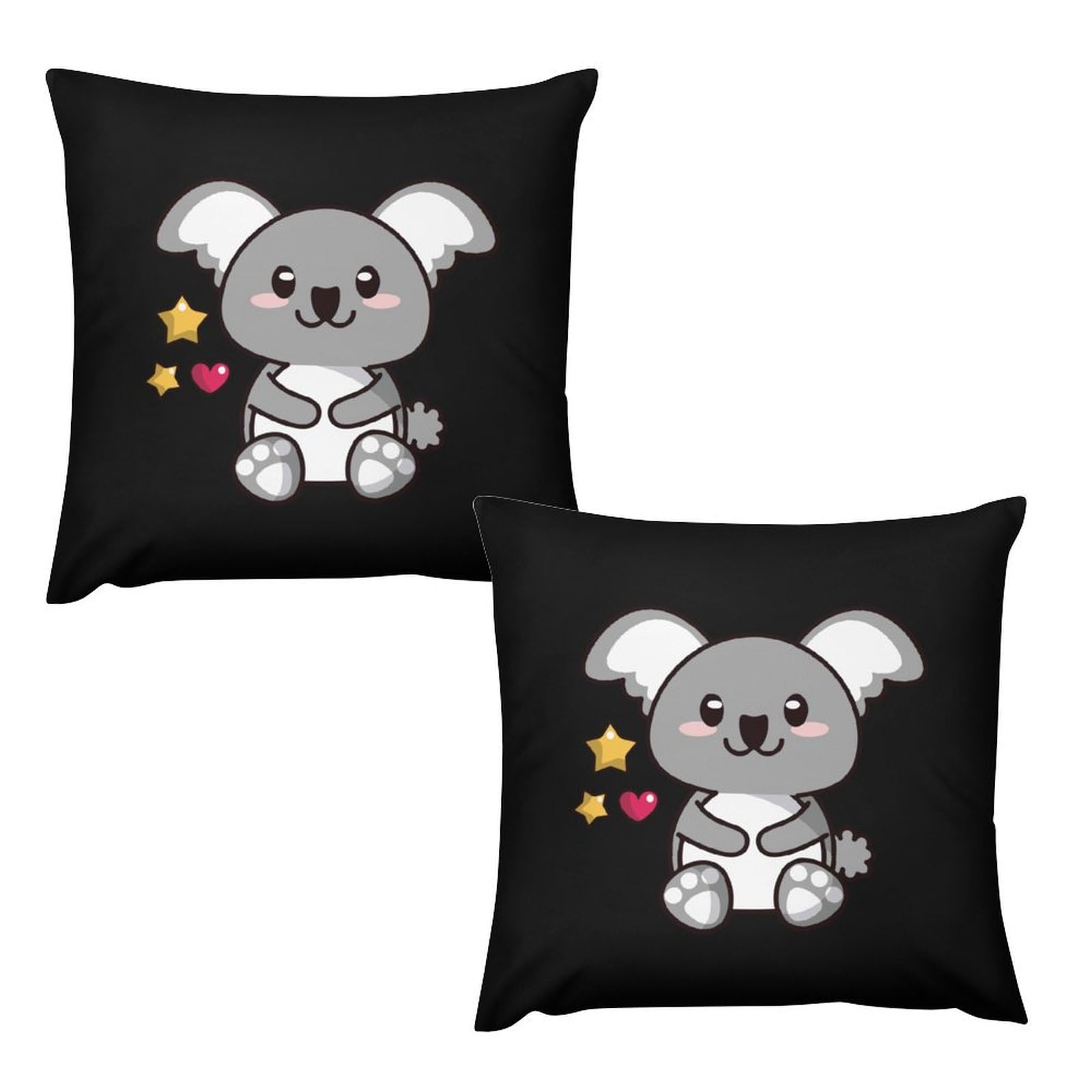 Cute Klola Printed Pillow Cases Soft Plush Throw Pillow Cover Decorative Pillowcases for Sofa Bedroom Set of 2