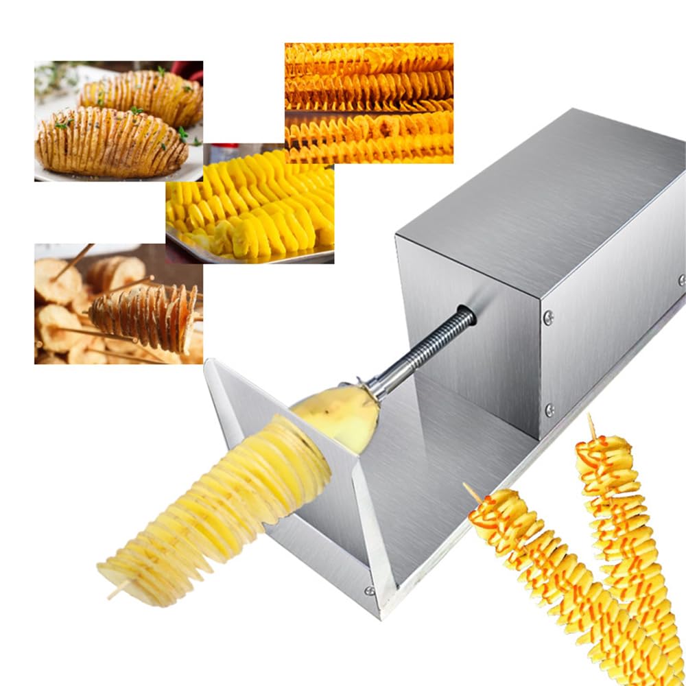 ASerZenith Electric Potato Spiral Slicer, Stainless Steel Tornado Twisted Fry Cutter For Home And Commercial Use, Perfect For Restaurants And Snack Shops