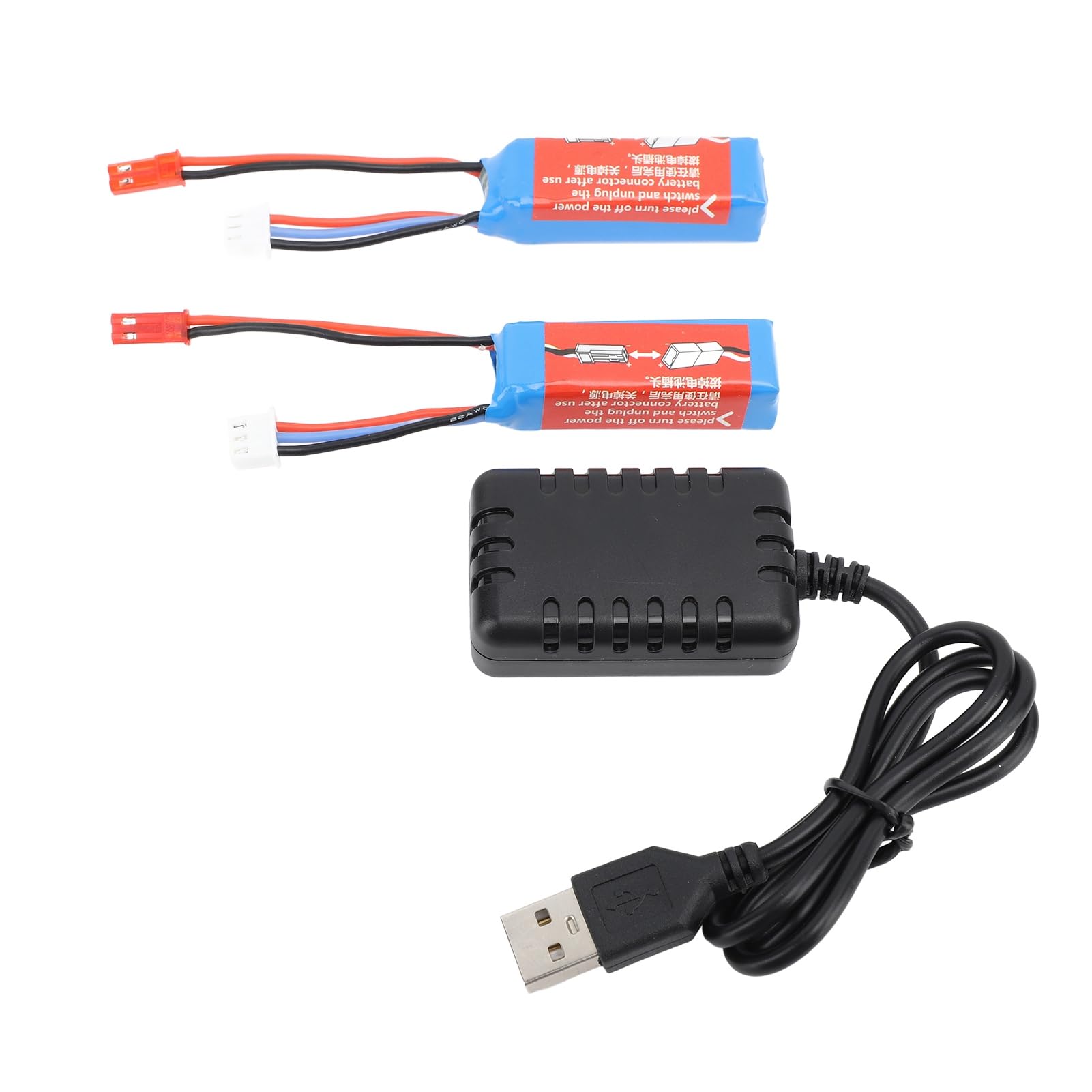 Chargeur de Batterie de Voiture RC 7,4 V 400 MAh, Kit de Charge Rapide Haute capacité pour K969 K989 284010, Prise de Sortie JST Sécurisée, adapté aux Amateurs et aux Passionnés