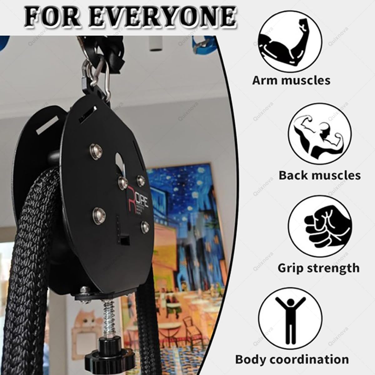 Allenatore di corda con resistenza regolabile per palestra a casa, resistenza muscolare e fitness della parte superiore del corpo