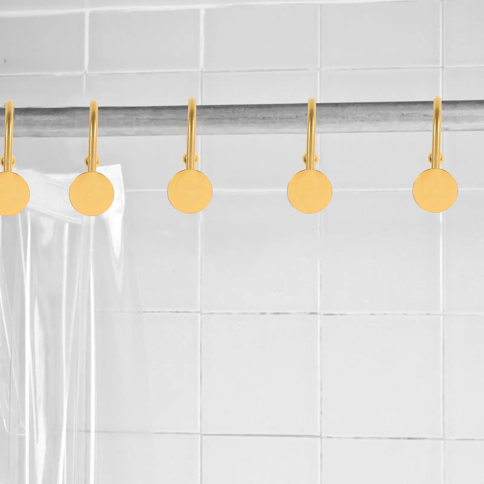 Anelli per Tenda da Doccia Ganci for tende da doccia 12 pezzi | Ganci decorativi for aste da bagno con anelli metallici dal design a bottoni rotondi