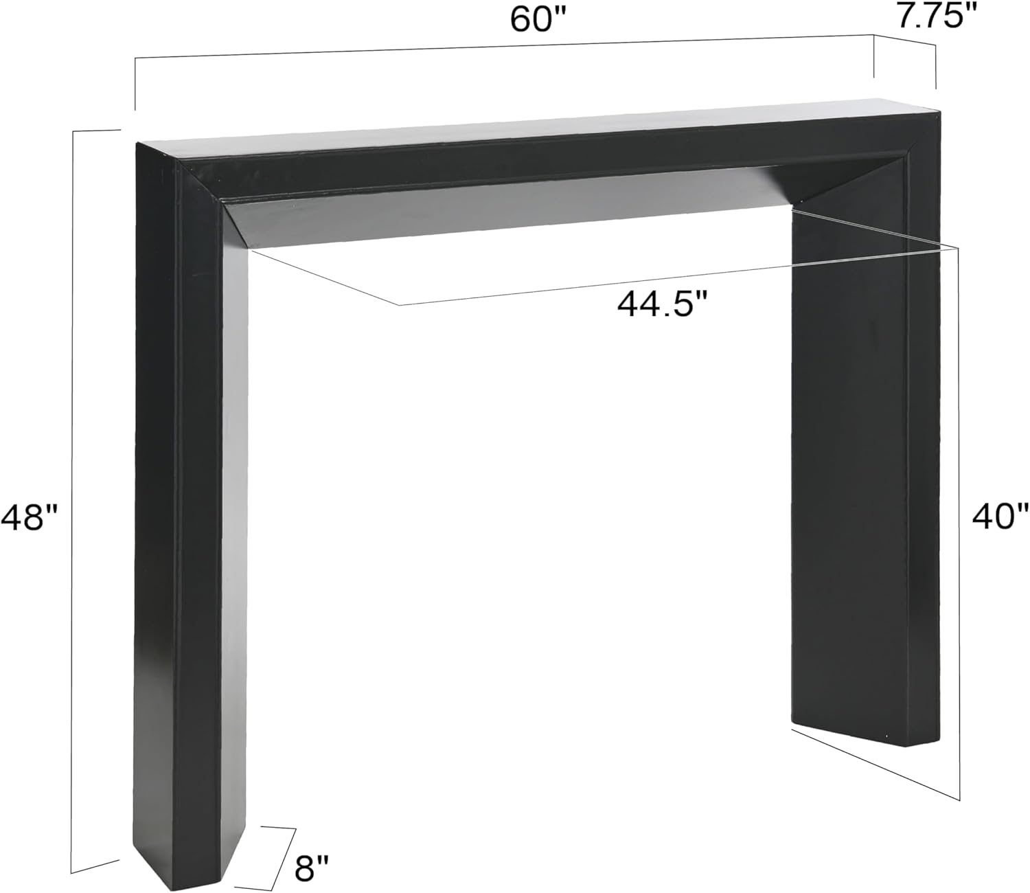 Creative Co-Op Modern Fireplace Mantel, Black