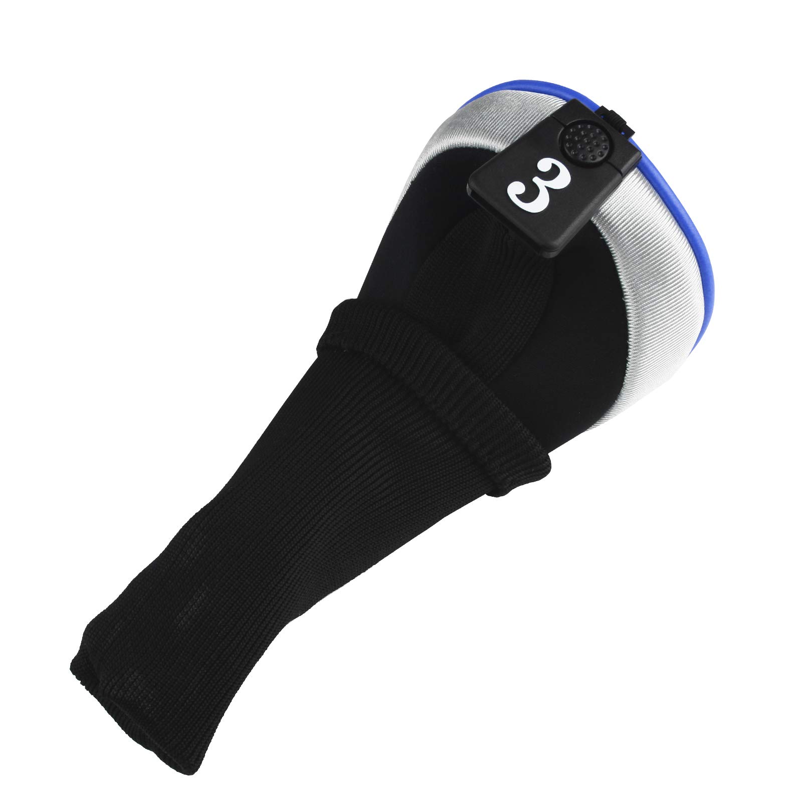 Andux Golf Schlägerkopfhüllen Driverkopfhüllen Holzkopfhüllen, 460cc Driver, extra Langer Hals, Blau 4 Stück/Set