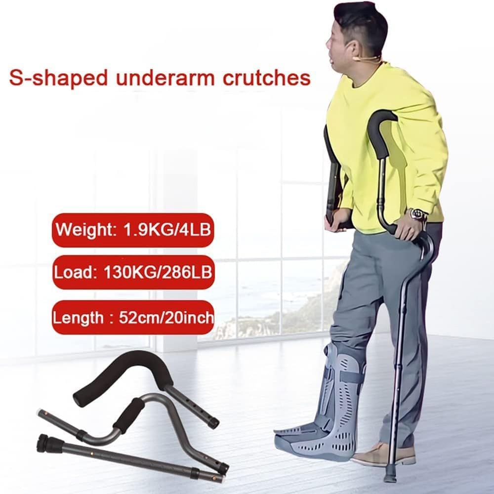 FLYUFO Muleta de antebrazo para Adultos, Muletas de Codo de Aluminio, Muletas Adulto Ligero Plegable, bastón de Aluminio para Caminar para Viajar o Trabajar para Caminar