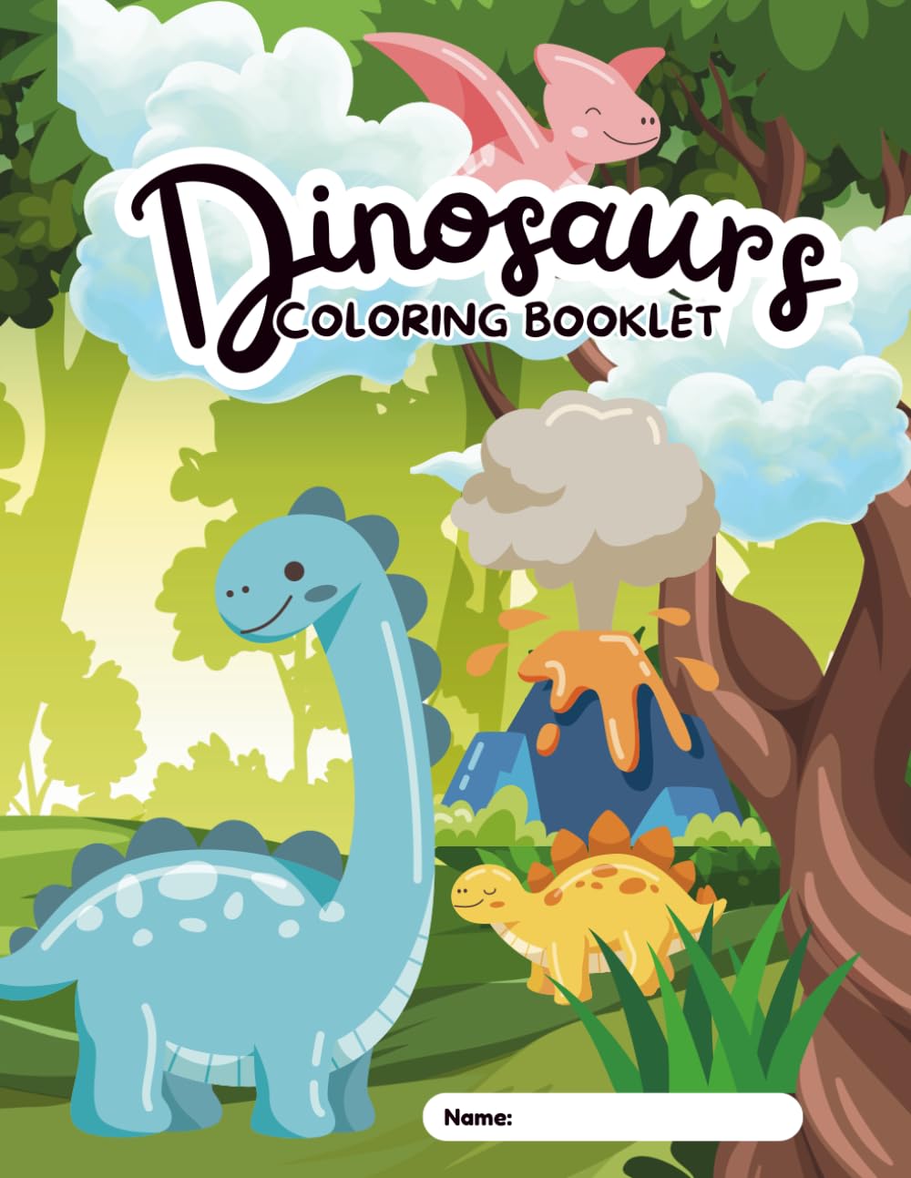 Dinosaurs Coloring Booklet for Kids, Fun Hand-Drawn Dino Coloring Pages For Boys & Girls..