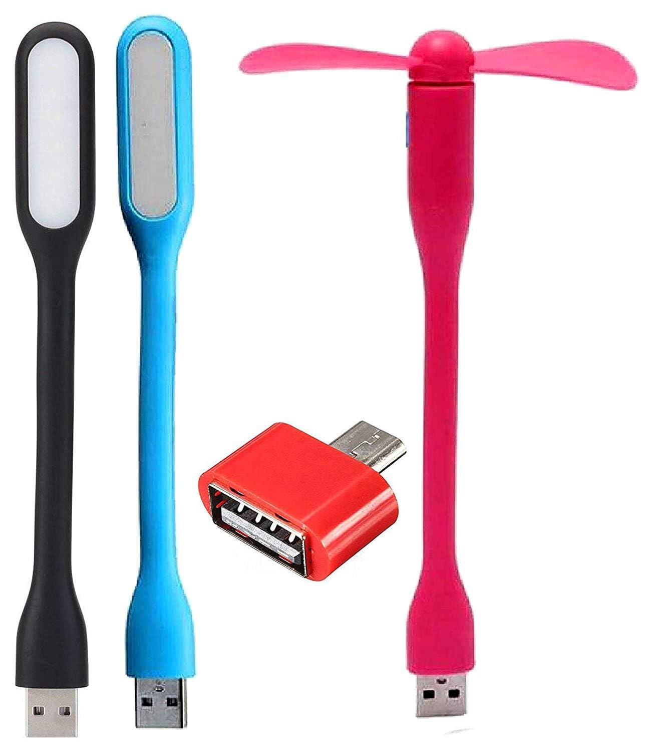 2 USB LED Light and 1 - Two Blade USB Fan for PC Mobile Phones Smartphones + OTG (Multicolor)-image-44