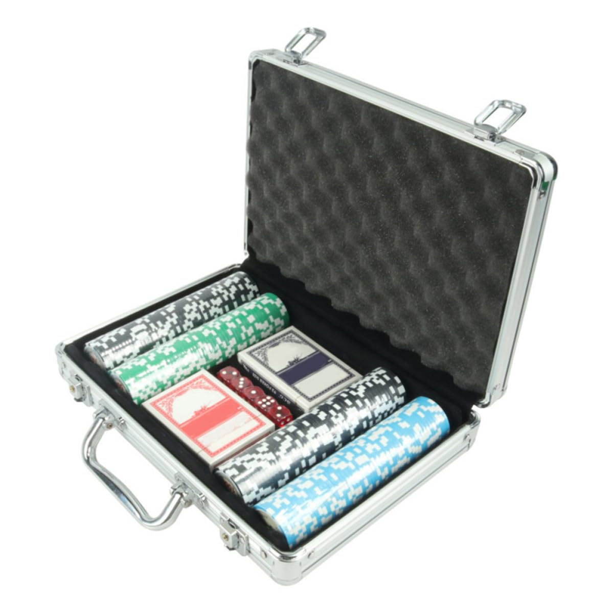 TOPBATHY Valigetta Portacarte da Poker in Alluminio, Robusta, Argento