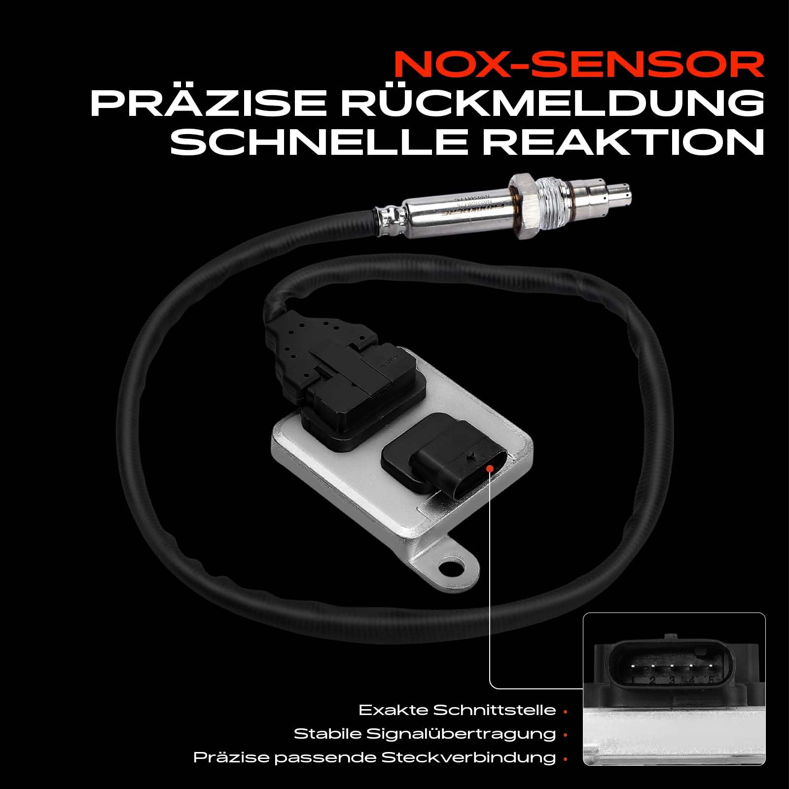 Frankberg Noxsensor Klopfsensor Sensor 5-polig Kompatibel mit C-Klasse T-Model S205 C-Klasse W205 M-Klasse W166 E-Klasse T-Model S213 GLE W166 Replace# A0009054410