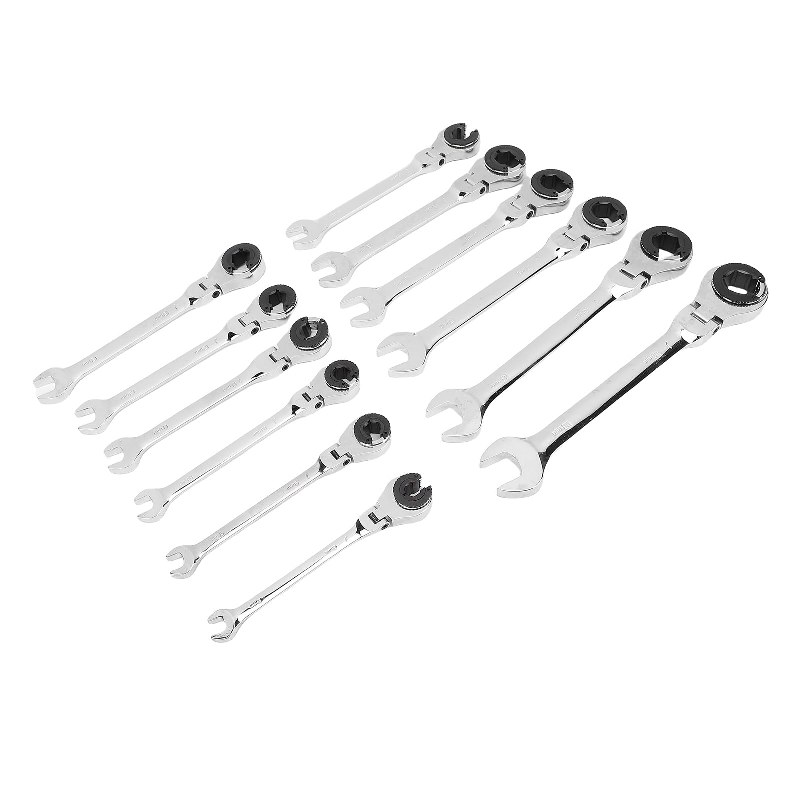 Kit de Llaves de Trinquete Ajustables Tamaños Métricos Versátiles Ideal para Apretar Tuercas Acero CRV 12 Piezas para Aire Acondicionado