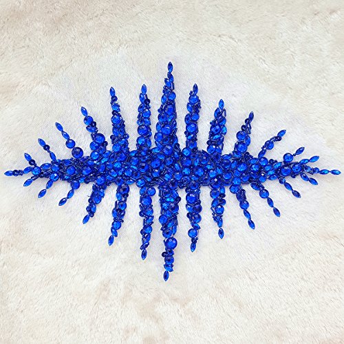 Patchs strass bleu faits main pour ajuster et embellir une robe - 6