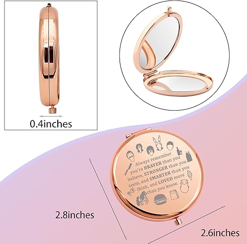Miniatura 5 de WSNANG Belcher - Espejo de maquillaje compacto de bolsillo para familia y fanáticos de Belcher y Linda, regalo de programa de televisión para