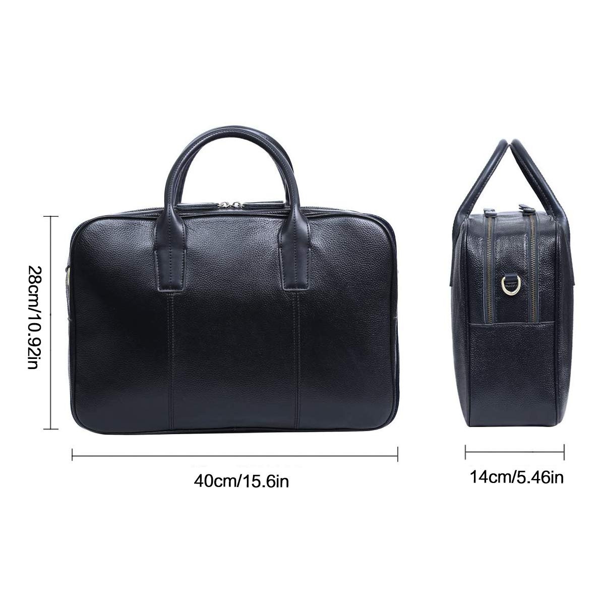 Leathario Sac Porte Document Homme en Cuir Véritable Messager Besace D'ordinateur Serviette pour des Affaires