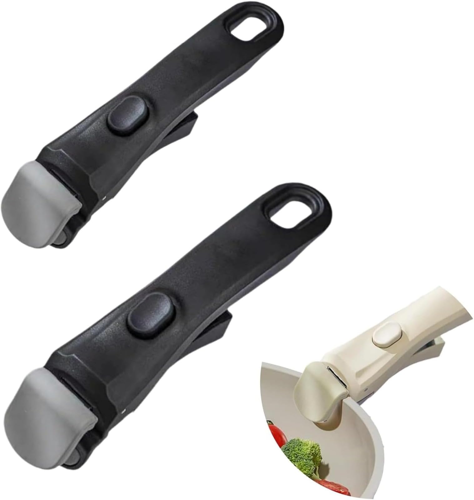 Poignée amovible universelle pour poêles et pince ergonomique de cuisine résistante (x2)