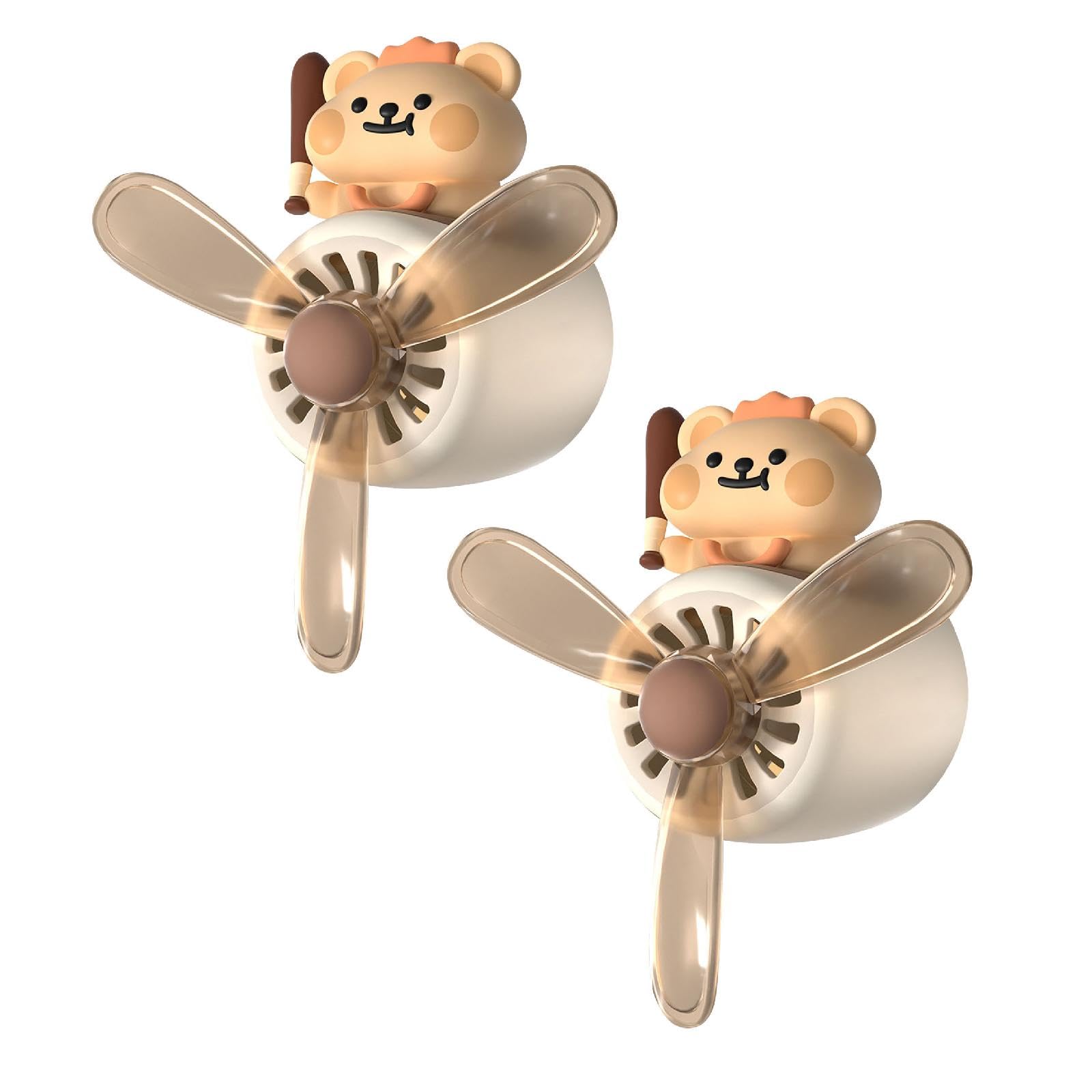Deodoranti per auto a forma di anatra, con clip per bocchetta dell'aria, con clip per bocchetta dell'aria, decorazione rotante per diffusore per auto, con 2 confezioni di compresse di ricambio (beige