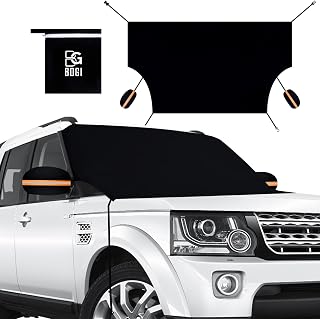 Car Windshield Snow Cover, Magnets Double Side Design 210T Waterproof Frost Guard Windshield Snow Cover with Mirror Covers, Fits Most Cars, Dust Cover and Ice Protector in All Weather (85"x 50")