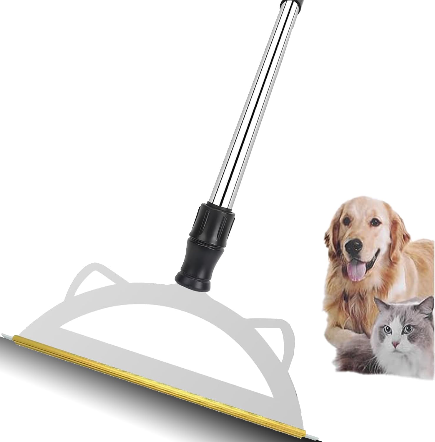 HGYZE Carpet rake for pet Hair Removal Adjustable Long Handle Advanced Pet Hair Removal Tool Reusable Dog Cat Hair Remover,Pet Hair Removal Broom (60 inch-4 adjustable lengths)