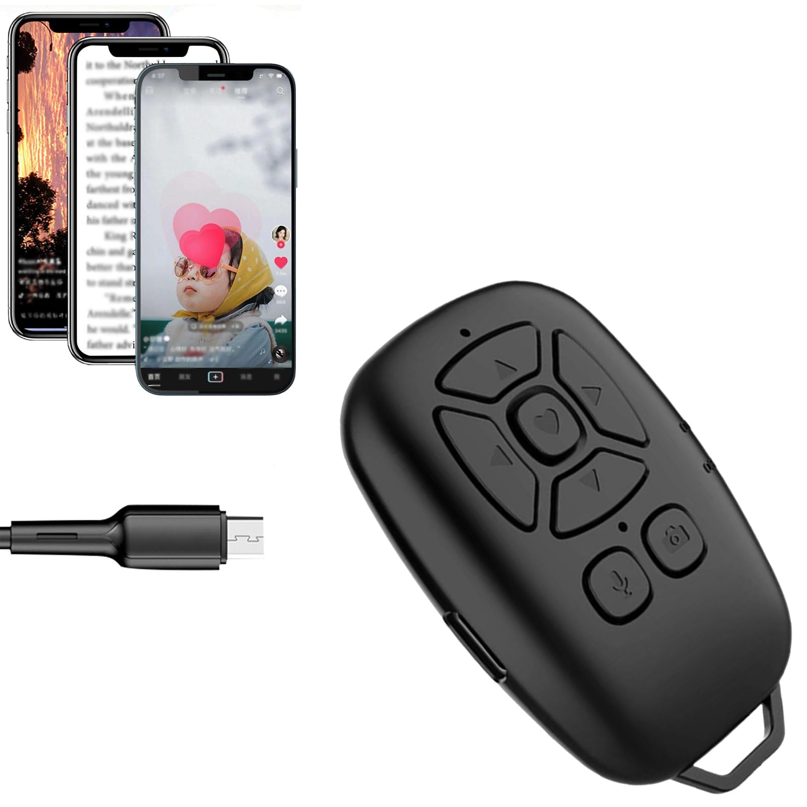 FLORISELL Bluetooth Remote Control Page Turner, Rechargeable Button Clicker, Support Short Video APP, Camera, Novel, for Selfie Photos Videos, Wireless Camera Shutter Remote, USB Type C Charging Port (B0CYXWZC1N) Amazon Price History, Amazon Price Tracker