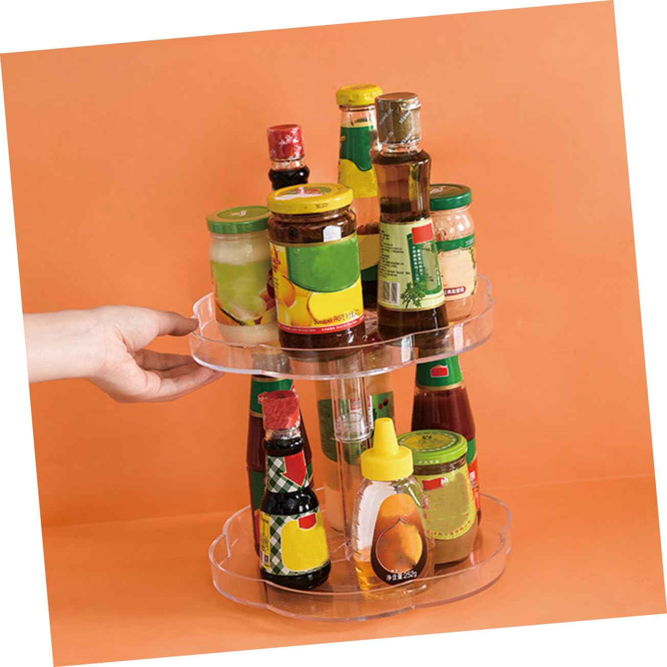Garneck Porta Spezie Girevole A Doppio Girevole A 360° Porta Condimenti Organizer Da Cucina Per Bottiglie Di Condimento E Cosmetici