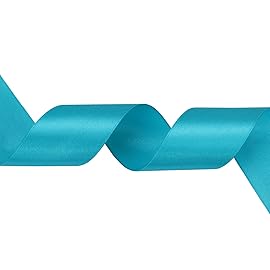 Baocuan 1 inch Peacock Blue Satin Ribbon 50 Yards Solid Fabric Ribbons Roll for Wedding Invitations, Bridal Bouquets, Sewing, Party Decorations, Gift Wrapping and More