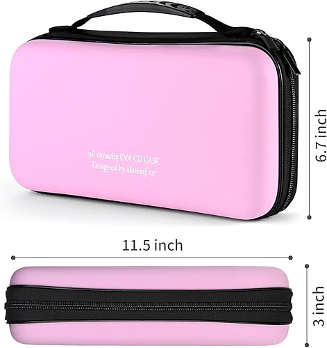 Miniatura 38 de alavisxf xx Funda para CD, funda protectora de EVA para 48 unidades, Blu-ray y DVD, portátil, con cremallera, soporte para CD, organizador de