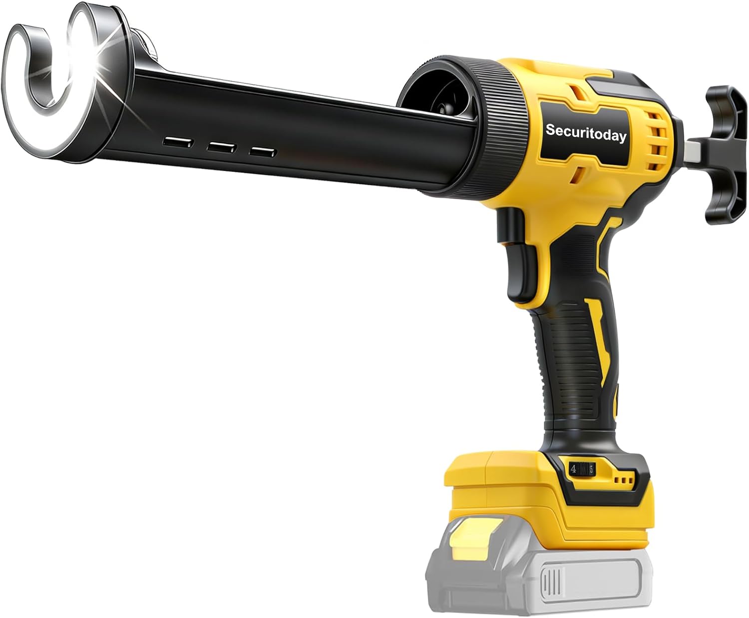 Cordless Caulking Gun Compatible With DeWalt 20V Max Battery, Never-Drip Electric Caulking Gun with LED Light,6 Speed Filling, Sealing, Repair Tool for Windows, Doors, Floors and Walls