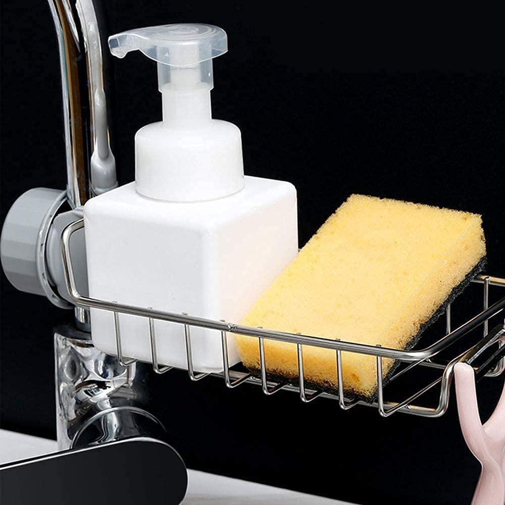 NKK Export- Faucet Steel Adjusting Multifunctional Kitchen Faucet Sponge Holder, Hanging Sink Organizer Caddy Rack, Towel Holder, Faucet Caddy for Bathroom (Pack of 1) (B09QGQQL85) Amazon Price History, Amazon Price Tracker