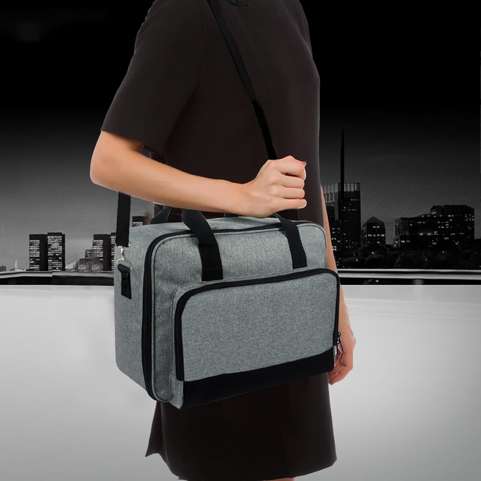 Carcasa para proyector, bolsa de viaje portátil, organizador de protección ligera, organizador compacto con bolsillos para accesorios para la aplicación de viaje, configuración del hogar, suministros