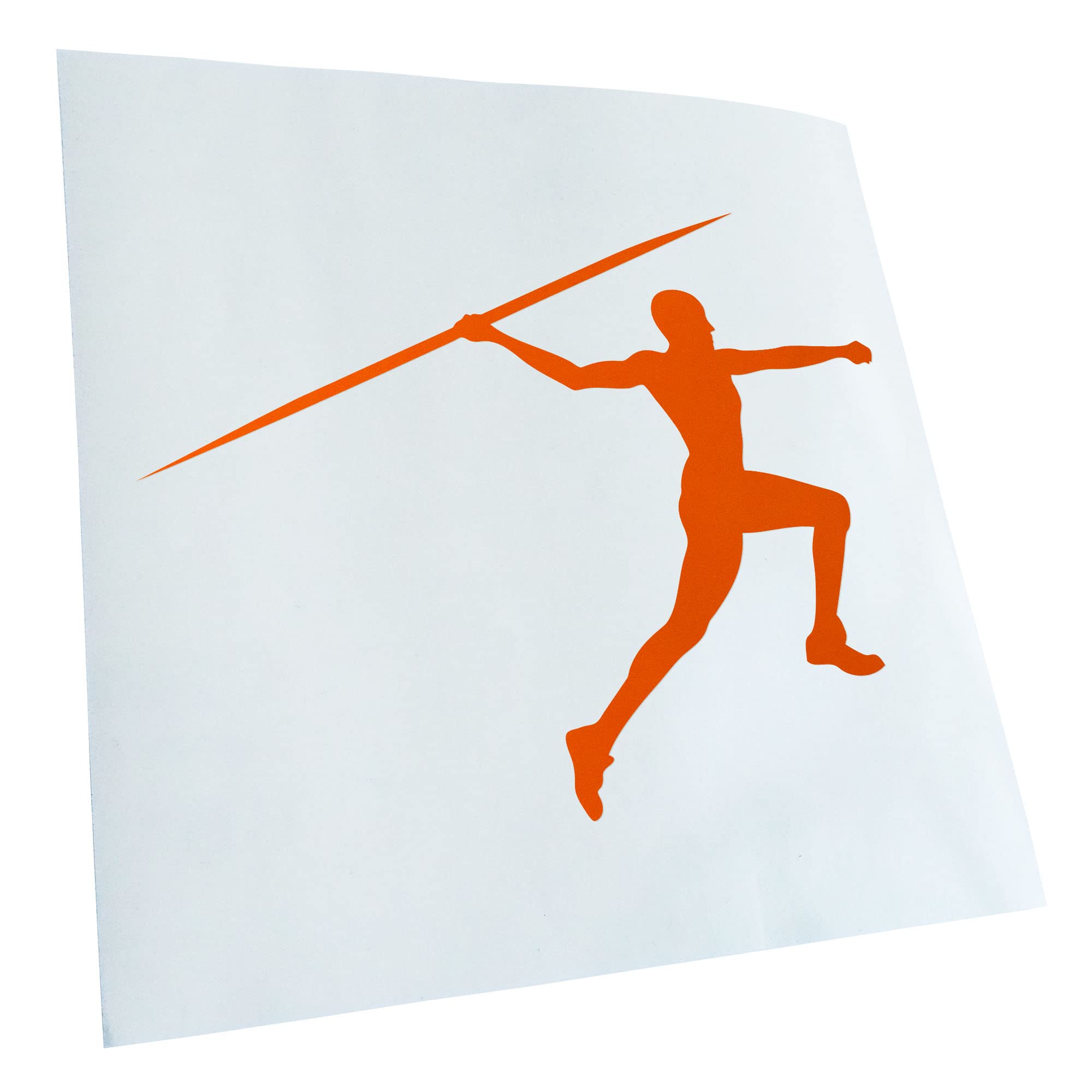 Kiwistar - Car Sticker - Javelin Thrower - Orange - 40 x 31 cm - Rear Window Car Sticker Weatherproof for Car Truck Moped Truck - Sticker Exterior Self-Adhesive Tuning Accessories for Window Vehicle