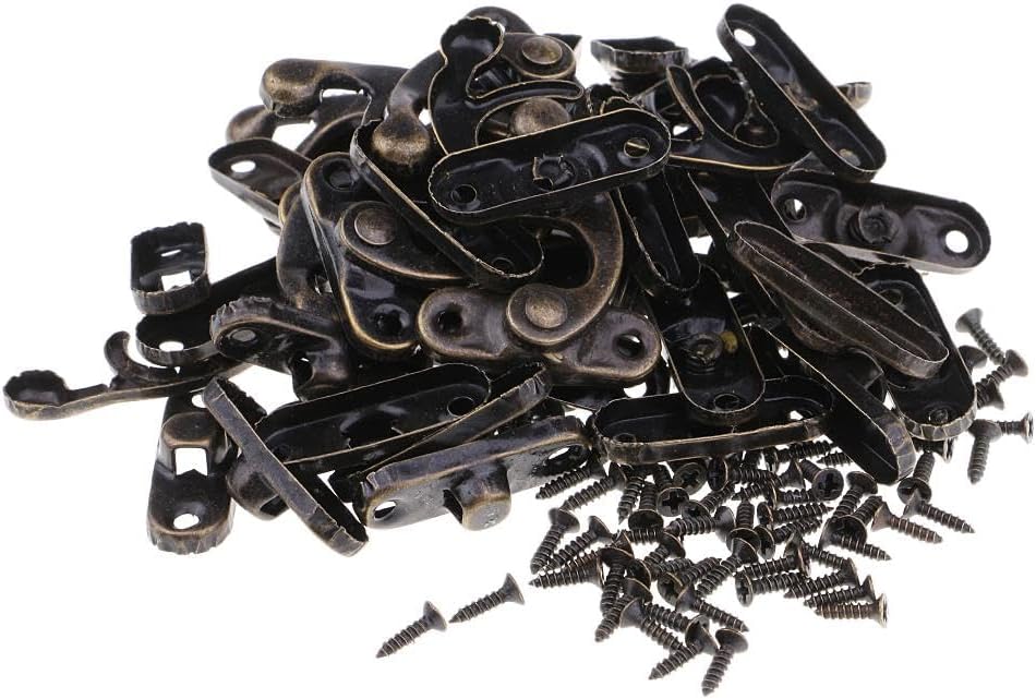 Enakshi® 20 Sets Antique Cabinet Jewelry Box Wooden Box Hasp Latch Hook with Screws|Crafts | Multi-Purpose Craft Supplies | Other Multi-Purpose Crafting