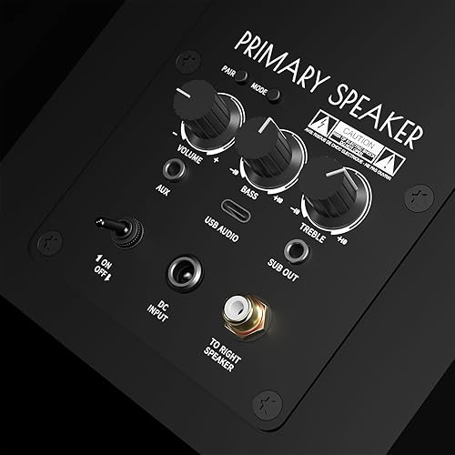 Miniatura 3 de Altavoces Bluetooth para estantería, 75 W, altavoz activo con woofer de 4 pulgadas, altavoz de alta fidelidad con aptX Bluetooth USB para el hogar,