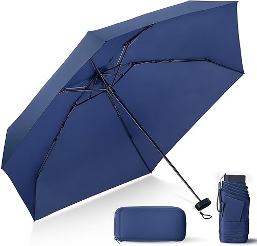 LEAGERA Compact Travel Umbrella with Case - Mini Umbrella for Purse, Small Lightweight &Tiny Umbrellas Design Perfect for Parasol Outdoor