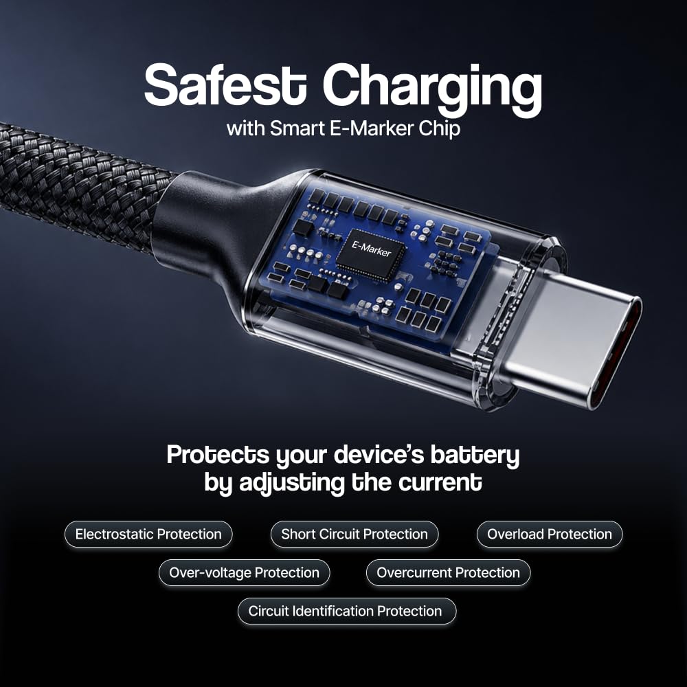 Ambrane ABCC-240 Type-C Cable - 240W Fast Charging & 40Gbps -6
