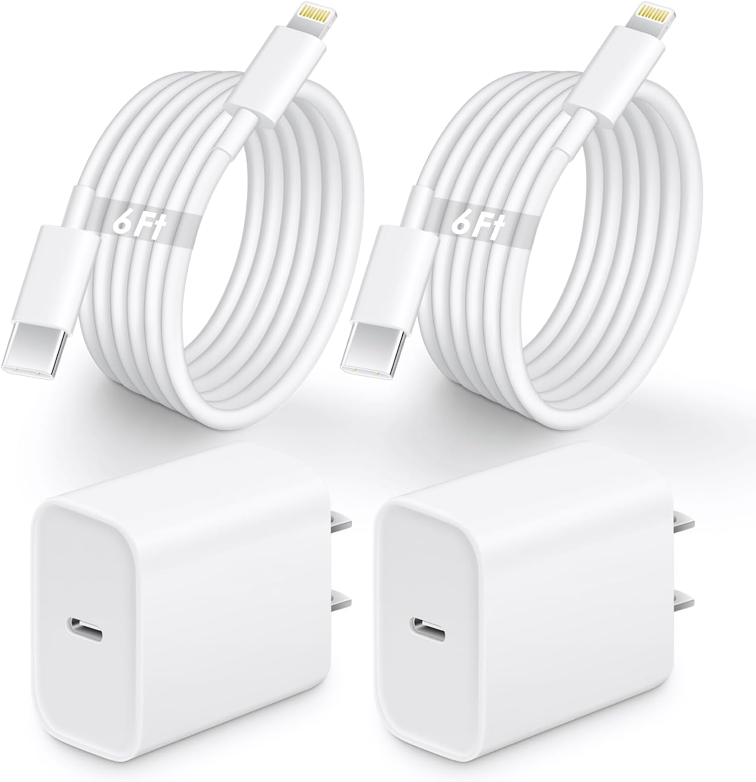 AISNI iPhone Charger Block Compatible with iPhone 13 14 Fast Charger Cord 6 FT, MFI Certified for 2 Pack 20W PD iPhone Charger Fast Charging iPhone 14 13 12 11 Pro Max,14 Plus,XR,XSMAX-White