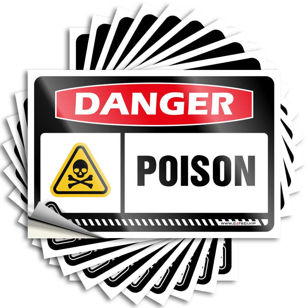 Stickers Camper Decor Durable Vinyl - Danger Poison Case for Free Use(12X18CM)