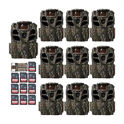 Browning Trail Cameras Dark Ops Extreme Cellular Game Camera with Infrared Night Vision, Wildlife Motion-Activated, Waterproof Bundle with Memory Card and USB Card Reader (10-Pack)