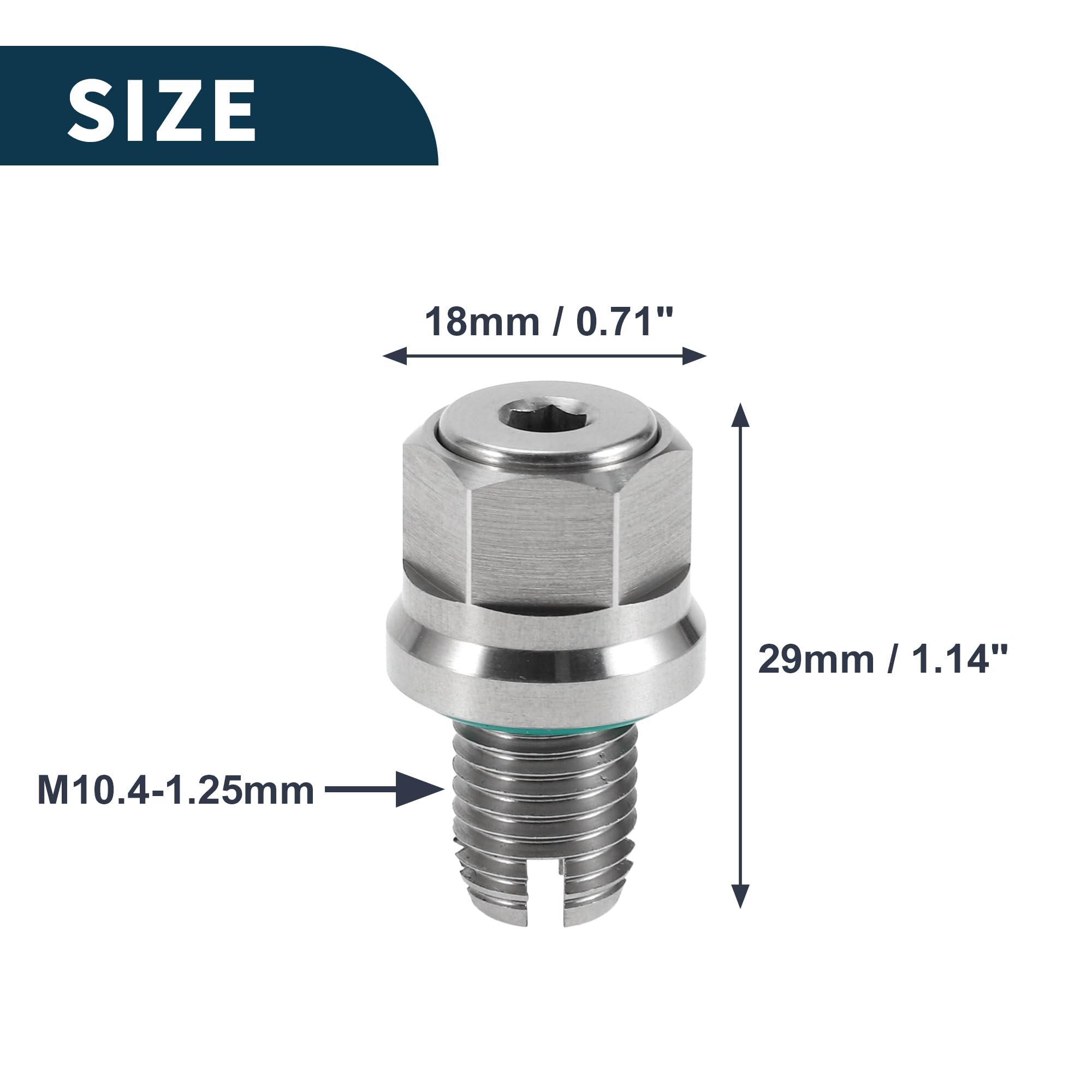 Bullone Di Scarico Olio Antisperdite 1pc Riparazione Filo | Rame Acciaio Inossidabile. Filettatura M10.4-1.25mm. Per Chevrolet, Per Ford. Include 1 Chiave, 2 O Ring, 3 Guarnizioni.